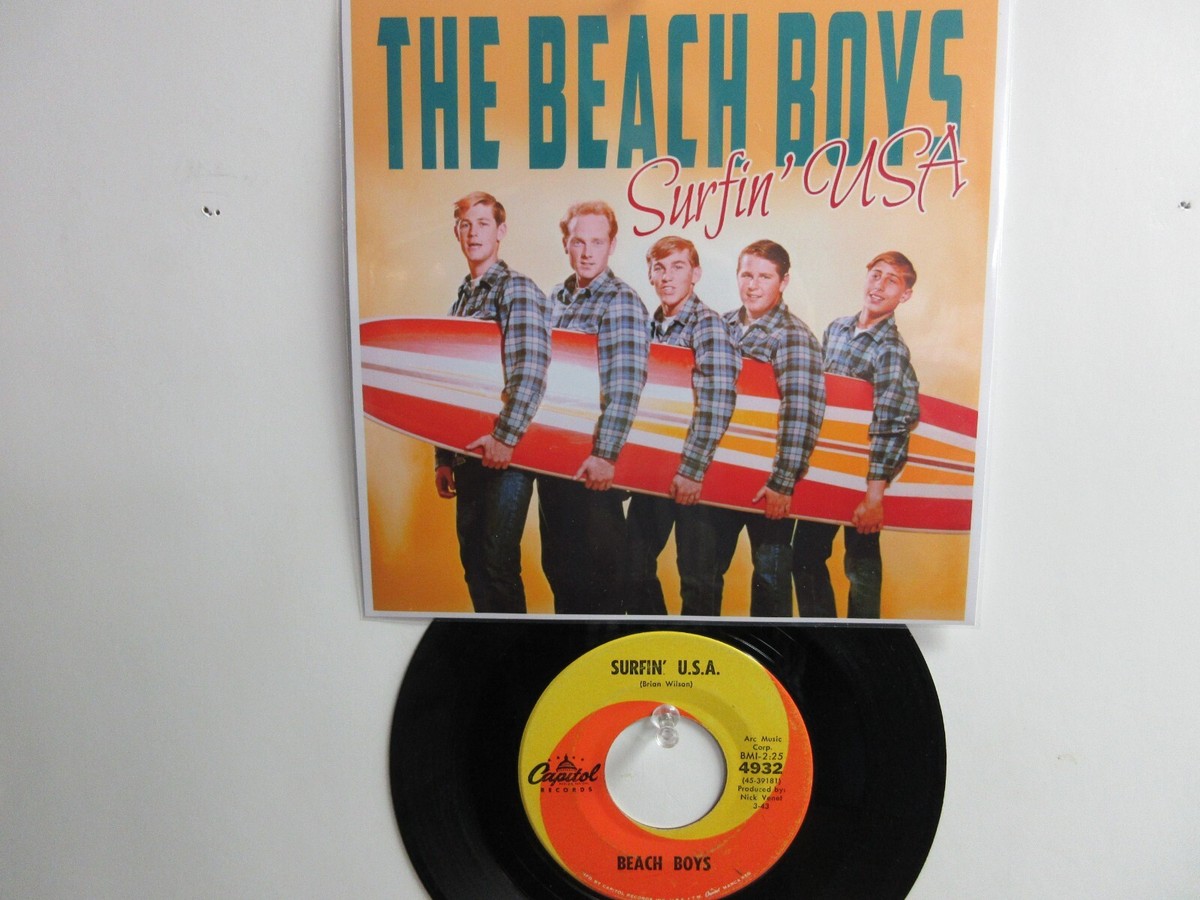 💥 💥' THE BEACH BOYS ' HIT 45 + PICTURE [SURFIN' U.S.A.] 1963
