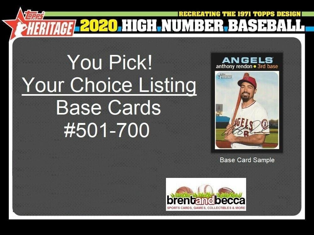 2020 Topps Heritage High Number Base Card #501-700 ~ YOU PICK, Complete Your Set
