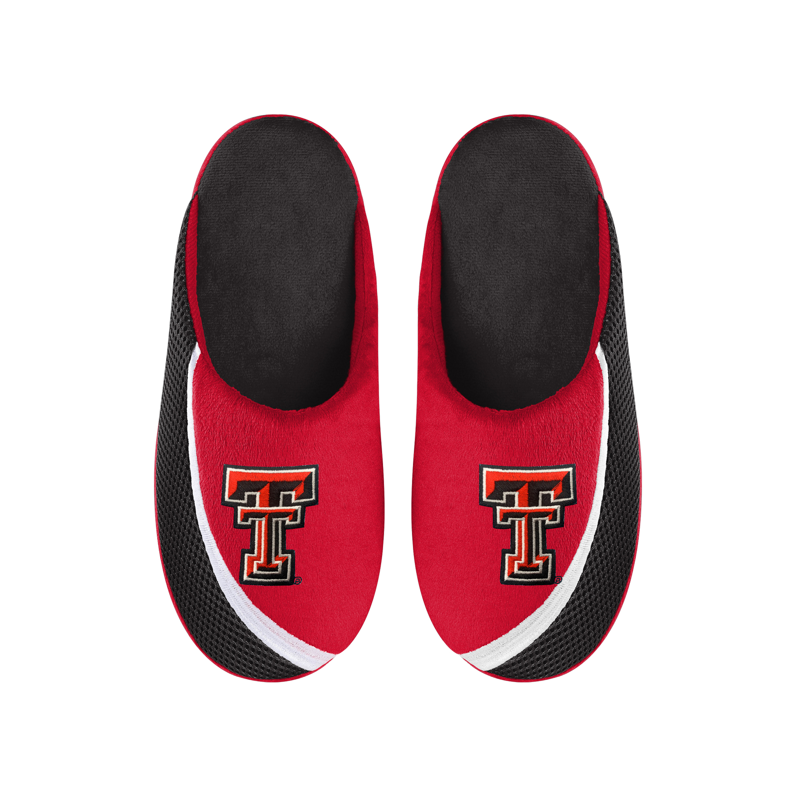 Мужские шлепанцы FOCO NCAA Texas Tech Red Raiders 2022 с большим логотипом и цветным краем.