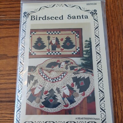 Birdseed Santa A Hearthsewn Pattern Tree Skirt Christmas Banner CHRISTMAS 1995