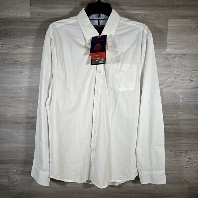 english laundry white dress shirt English Laundry Men's Long Sleeve Button Up Shirt White Large Worn With  Attitude