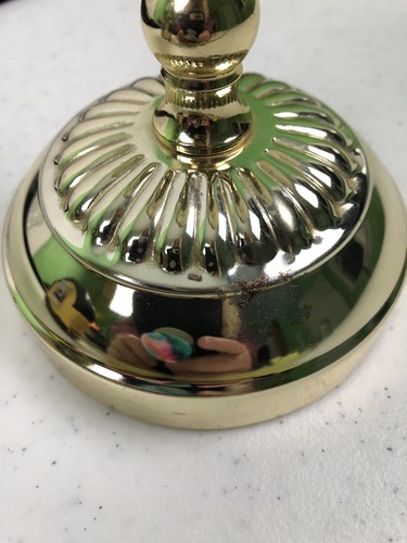 Vintage Candlestick With Crystal Accent Glass Peg Votive Shade Homeco EUC USA! - Imagen 5 de 7