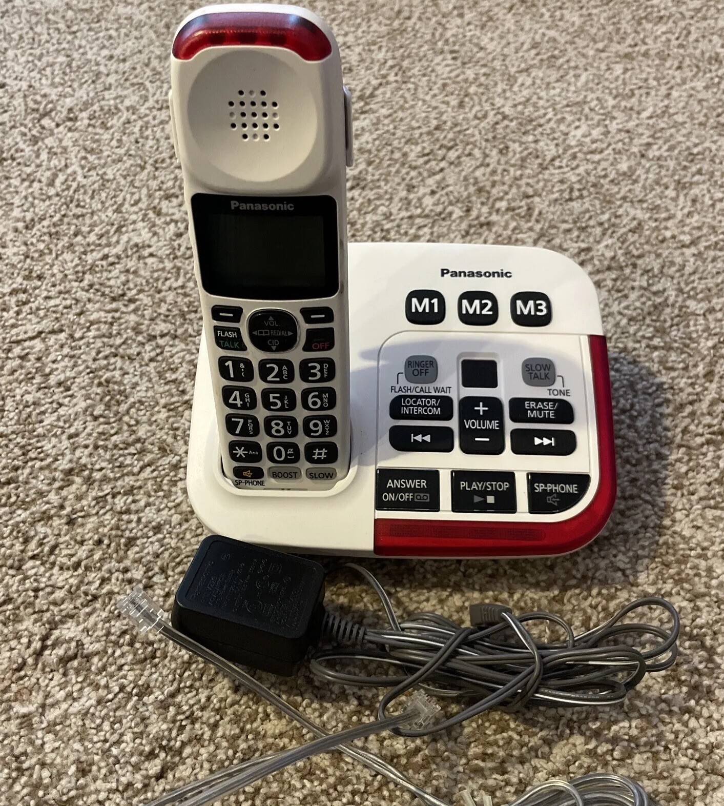 Panasonic KXTGM420 White Amplified Cordless Phone Digital Answering