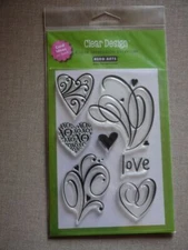 Clear Design Love Heart Clear Unmounted Acrylic Stamp Collection BRAND NEW