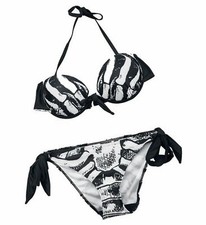 Bikini Maillot de Bain BANNED Skull Roses Gothique Pin UP Rockabilly - T : S