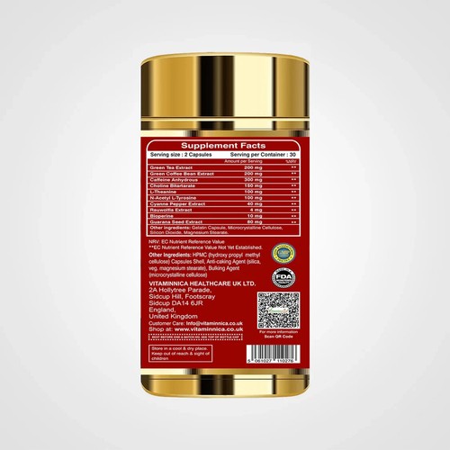 Vitaminnica Vita Shred Extreme quemador de grasa - Suprime el apetito 60 cápsulas - Imagen 3 de 8