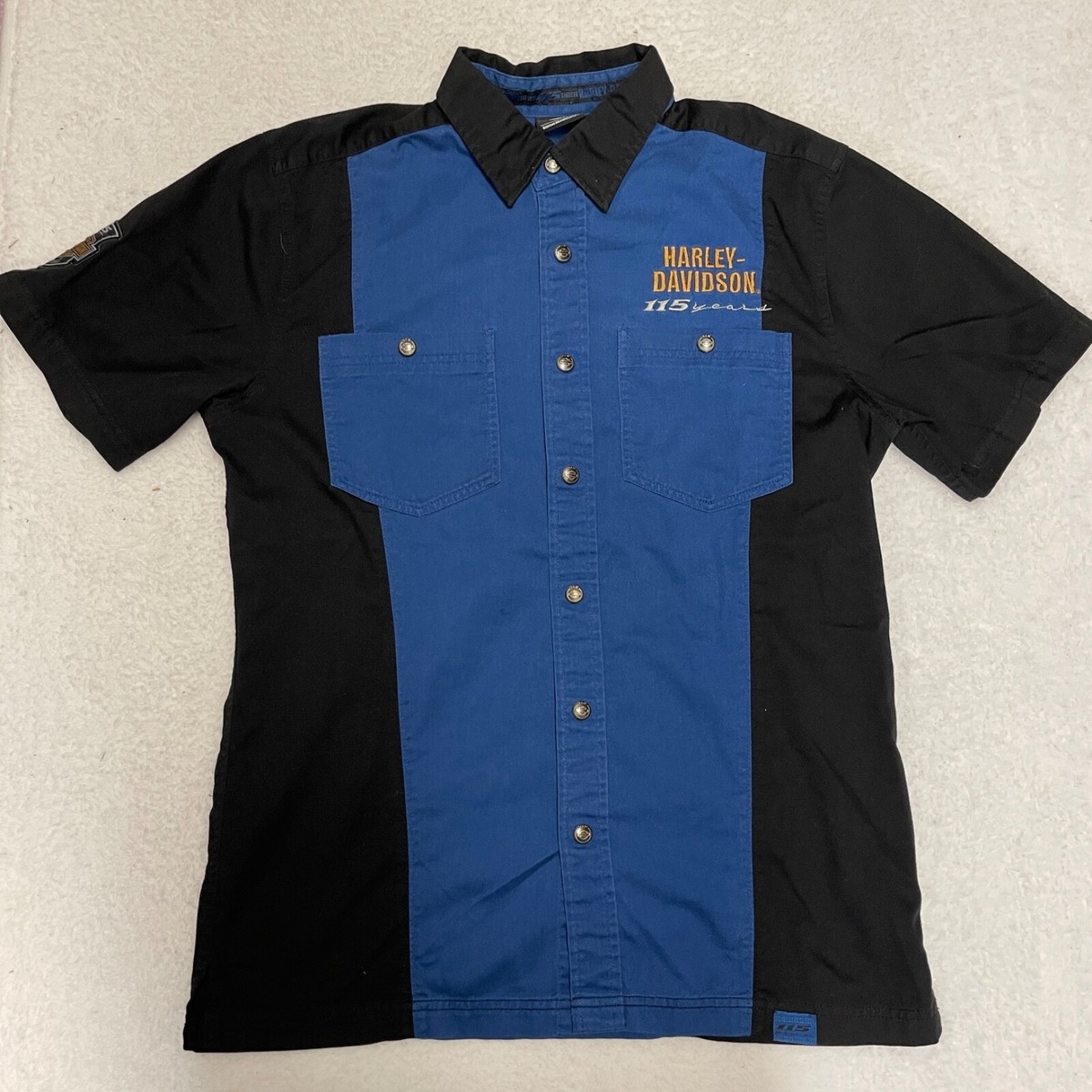 Harley Davidson 115 Years Anniversary Button Up Collared