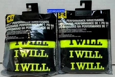 Under Armour Performance Wristband Hyper Green & Black 8 wristbands total