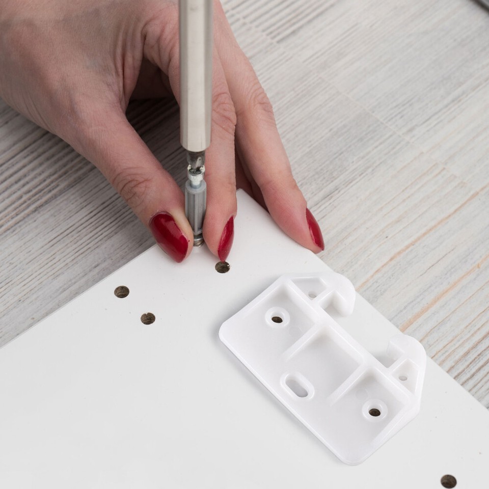 12 Pcs White Plastic Drawer Rail Parts Track Slides Furniture Glides eBay