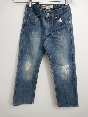 Levi's 514 Straight Jeans Kids Youth Size 6 Reg 5-6 Yrs Dark Wash Blue Stretch - Picture 3 of 12