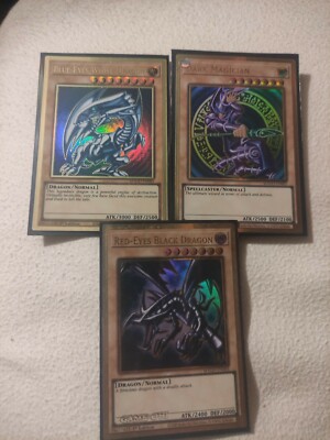 Yu gi oh Blue Eyes Dragon Trio Mint Englisch Gold Schwarz Magician El Dorado MAGO