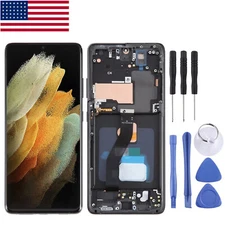 For Samsung Galaxy S21 Ultra LCD Display Screen w/Frame Replacement Repair Parts