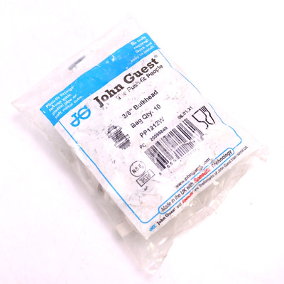 John Guest 3/8 In. Push-to-connect Bulkhead Fitting (10-pack) | Bag Push-fit
