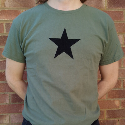 Star Military Green T-Shirt - Retro Army, Punk, 70s, S-XXL | eBay