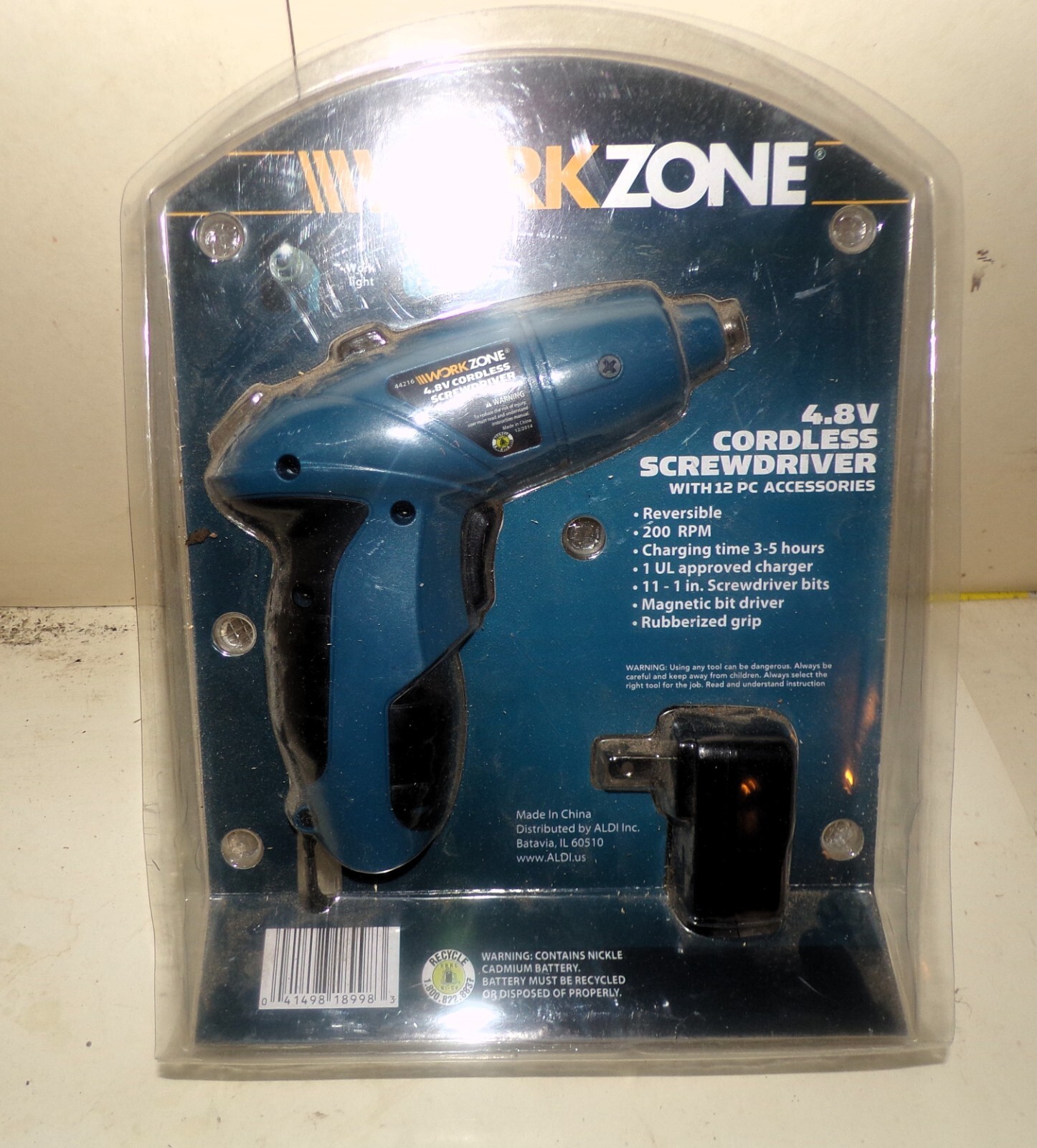 BRAND+Work+Zone+4v+Revolver+Cordless+Screwdriver+Lithiumion+LED+Light