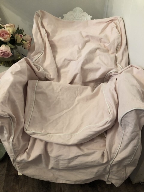 Pottery Barn Megan Chair Slipcover White 100 Cotton For Sale