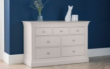 Image of Light Grey Solid Pine 4+3 Drawer Chest W120cm x D45cm x H80cm CHELSEA