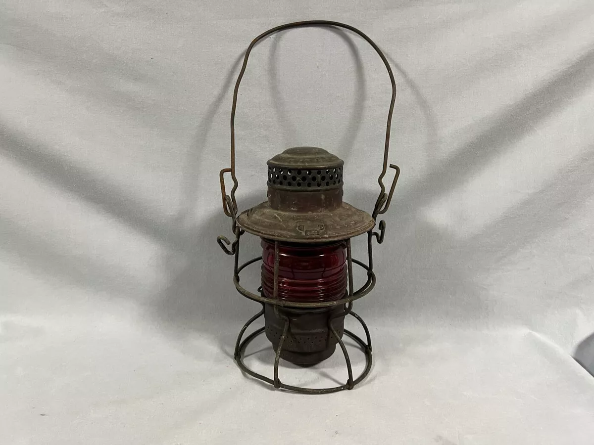 KANSAS CITY KCI RY CO. TERMINAL RAILROAD LANTERN Signal Red Lantern Globe