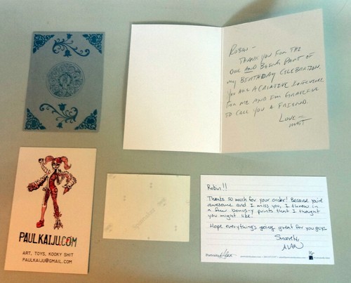 5 tarjetas de artista firmadas varias Dave Kellett Paul Kaiju Colin Scott Matt Anderson+ - Imagen 2 de 11
