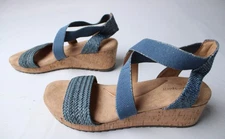 Easy Spirit Women's Lorena Wedge Sandals AC2 Denim Size US:8M EU:38.5 UK:6.5 