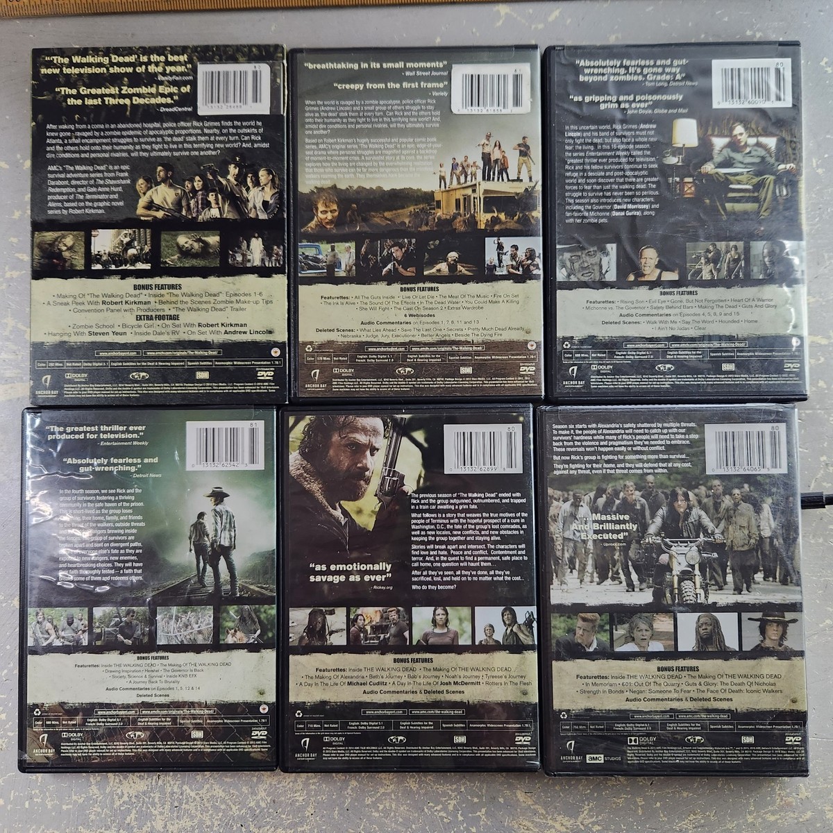 The Walking Dead DVD Lot Seasons 1 2 3 4 5 6 AMC Zombie Apocalypse