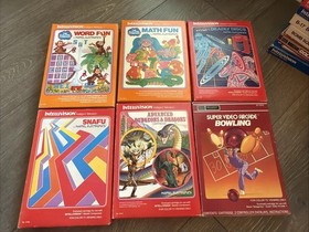 Intellivision 37 Game Lot w/Boxes & Booklet Inserts Various Titles