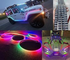 4x 5ft Triple Row Chasing Strip For Car Wheel Lights Truck Underglow Appremote