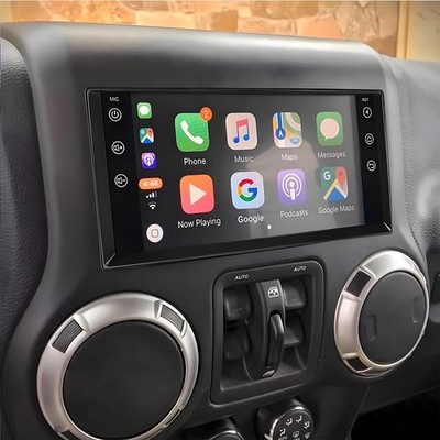 7in Double Din Car Radio for Wrangler 2007-2016 Nav BT WiFi Backup Cam 2+32GB