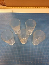 Set 5 Ribbed Drinking Glasses Tumblers Barware Drinkware Kitchenware 6" Tall