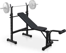 Olympic Adjustable Weight Bench Set with Squat Rack Preacher Curl Home Gym Pro