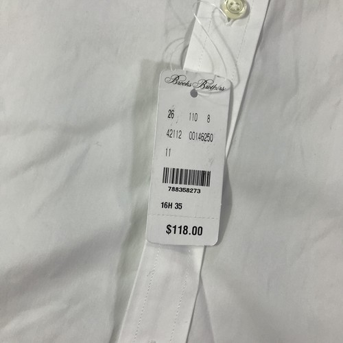 Brooks Brothers Hemd Herren 16,5 35 weiß Milano Fit Supima bügelfrei Stretch - Bild 5 von 18