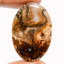 100% Natural Moss Agate Oval Shape Cabochon Gemstone 29 Ct. 33X23X4 mm GC-41799