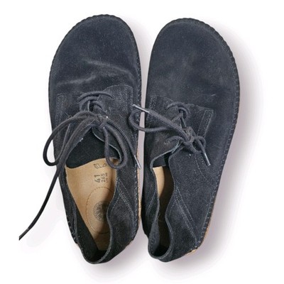 Birkenstock Gary Black Suede Lace-Up Chunky Stich Foot  display picture 1