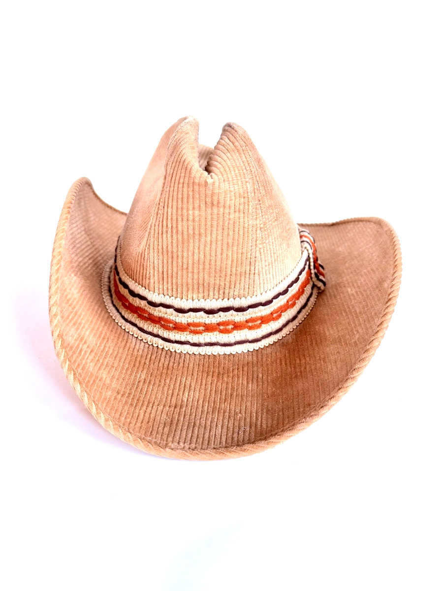 Vintage United Hatters Cap & Millinery Works Int. Cowboy Hat XL Tan Corduroy