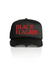 BLACK FLAG  LOGO TRUCKER SNAPBACK HAT UNISEX ADULTS