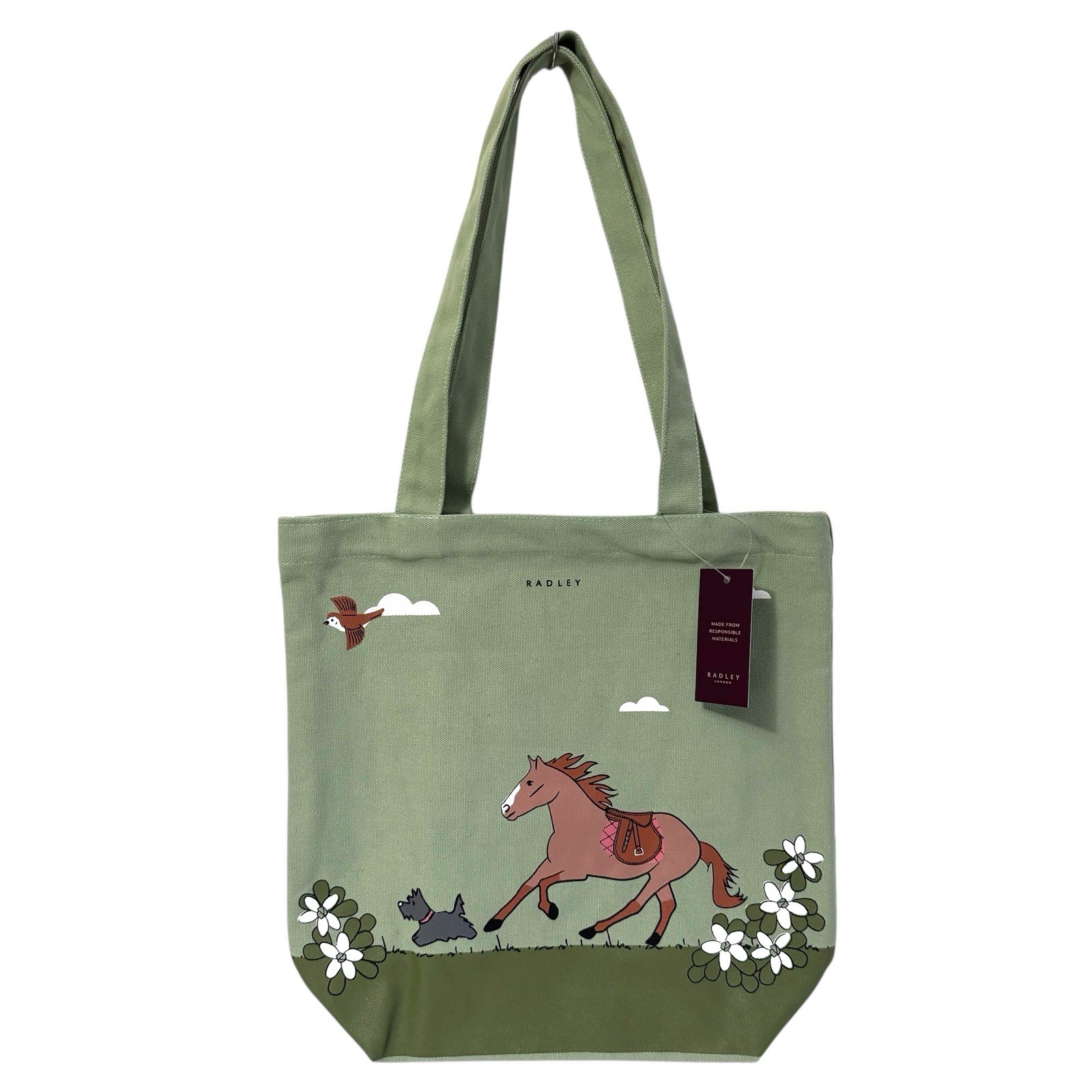 RADLEY Handbag Pistachio Green Canvas Large Shopper Tote Bag Lunar New Year SS26