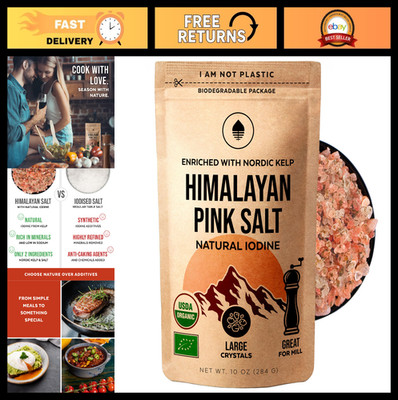 Himalayan Pink Salt & Nordic Kelp - Naturally Iodized, Coarse Grinder Refill, 10