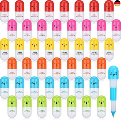  KAHEIGN 48 Pieces Mini Pill Ballpoint Pen Mini Capsule Pens Creative 