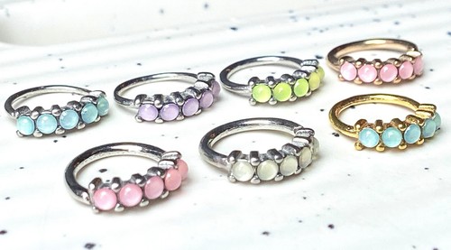 1pc Bendable 5 Illuminating Stone Hoop Ring Cartilage Rook Daith Helix Tragus - Picture 4 of 12