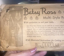 Very Rare Betsy Ross Vintage 1920’s 30’s Dress Sewing Pattern 5085 Size 16 Great