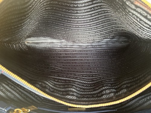Prada Blue Saffiano Double Zip Galleria Leather Tote Bag - Picture 15 of 23