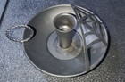 2 Black Metal Spiderweb Candle Holders Gothic Décor Vintage Style Halloween lot — photo 3
