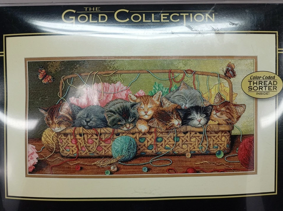 DIMENSIONS The Gold Collection cross stitch kit 'Kitty Litter' by Braldt Bralds - Image 4 of 4