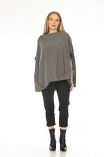 Grey Designer Pockets Made In Italy Top