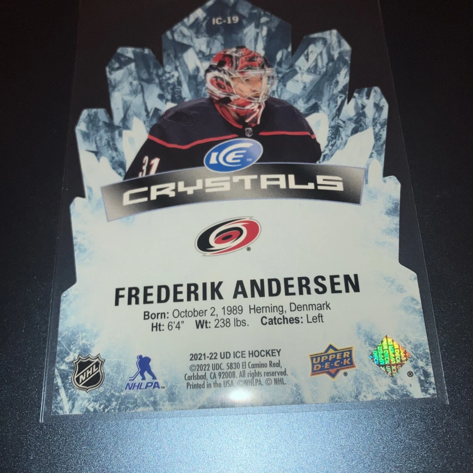 2021-22 Upper Deck Ice Crystals #IC-19 Frederik Andersen - Image 2 of 2