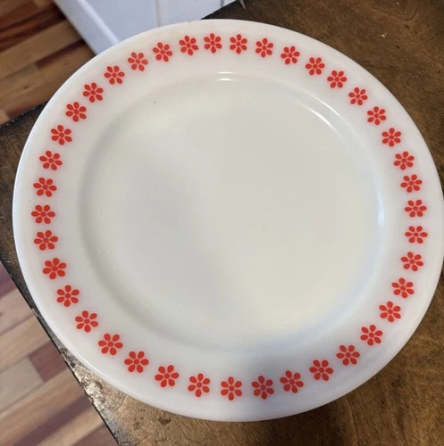 PYREX Penn Dutch Underplate Friendship Red Flower Plate  Rare Promotional Piece