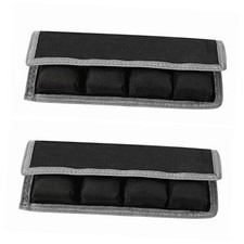 Meking 2 Pcs DSLR Battery Case Holder Storage Bag 4 Pocket for Grey 2pcs