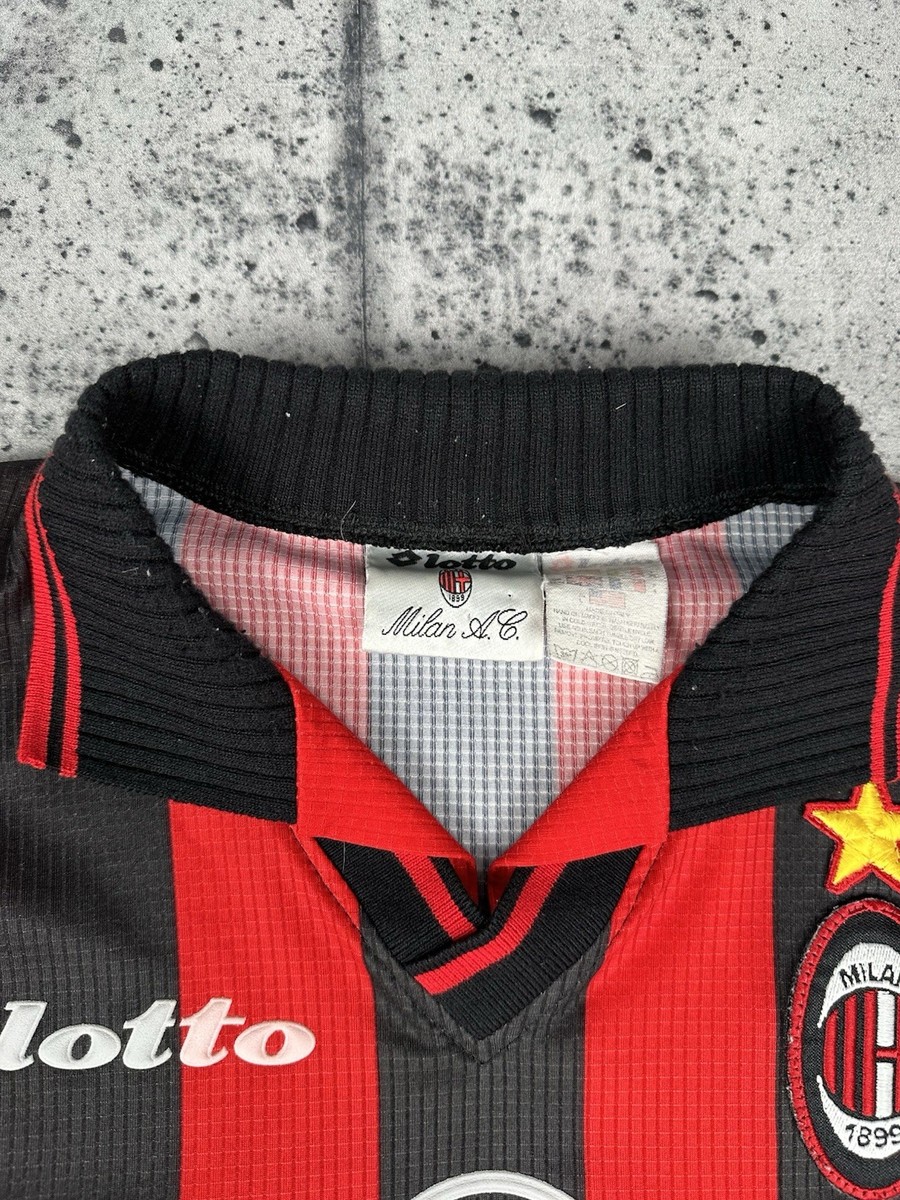 AC Milan 1997/1998 Lotto Vintage Home Football Shirt Soccer Jersey