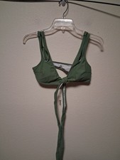 NWOT Wrap Style Bikini Swimsuit Top Beach Vacation Green Size Large
