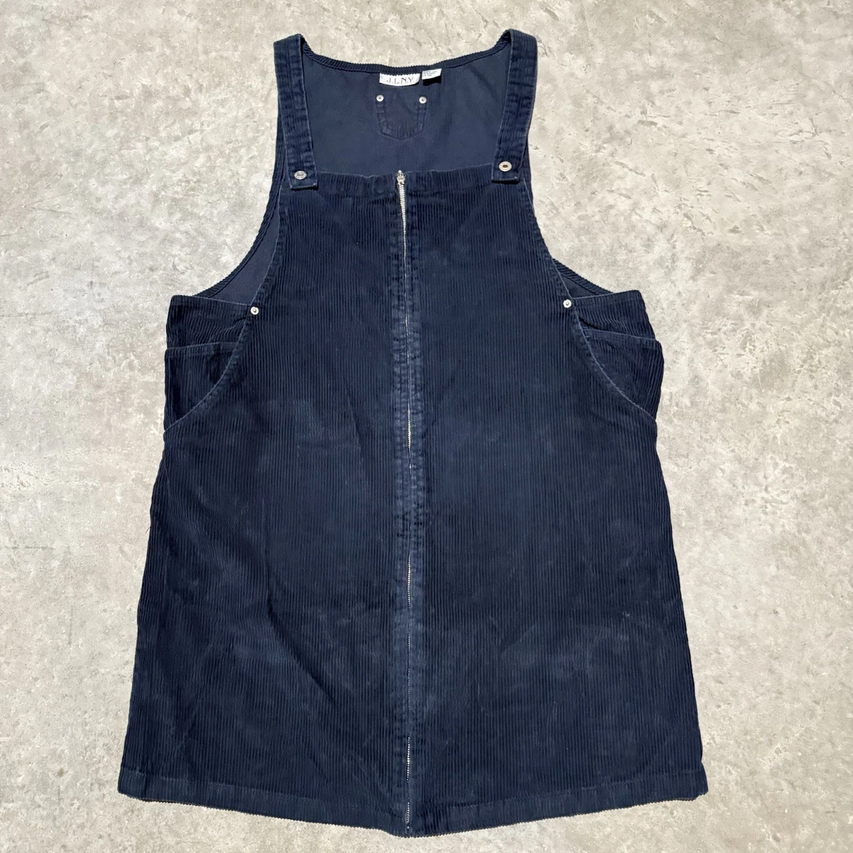 blue corduroy overall dress Corduroy Overall Mini Dress Navy Corduroy / S